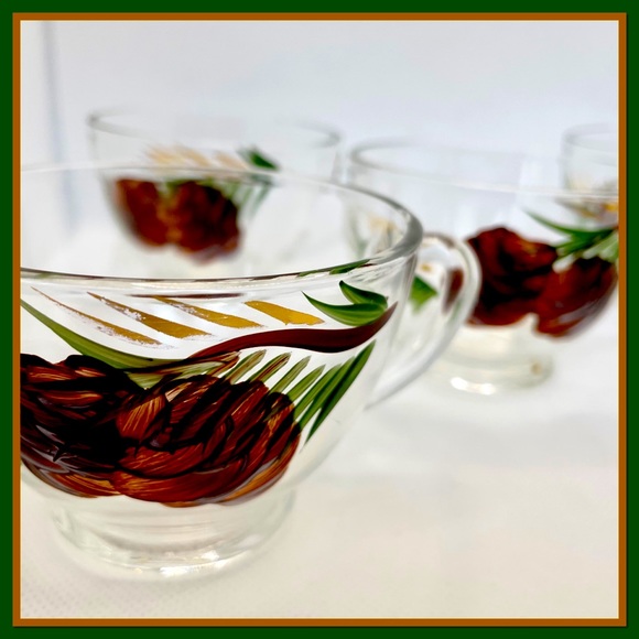 Vintage Hand Painted Pinecone Drinkware - Picture 2 of 14